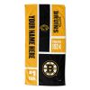 [Personalization Only] OFFICIAL NHL Colorblock Personalized Beach Towel - Boston Bruins