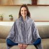 59 Plus 31in USB Heated Blanket Electric Heated Blanket Heated Poncho Shawl Wrap Throw with Zipper Washable for Home Office