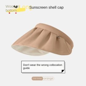 New women's big brim sun hat double-sided Ice Silk 5.0 + sun hat UV UV protection cycling outdoor travel hat (Color: Double-sided skin shell-khaki)