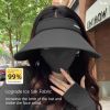 New women's big brim sun hat double-sided Ice Silk 5.0 + sun hat UV UV protection cycling outdoor travel hat