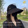 New women's big brim sun hat double-sided Ice Silk 5.0 + sun hat UV UV protection cycling outdoor travel hat